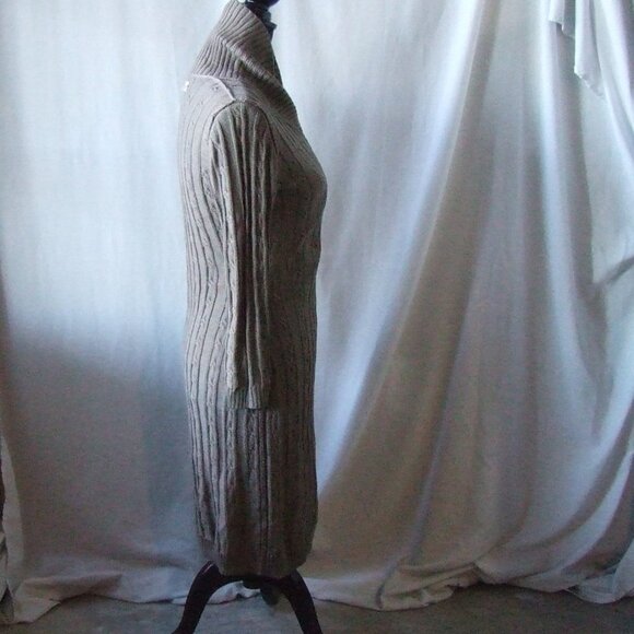 Calvin Klein dress sweater long sleeved taupe brown pull over mock cowl neutral - Picture 9 of 16